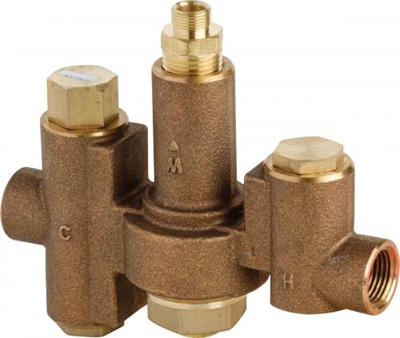 Chicago Faucets 132-LFABNF Chicago Faucets Part: Emergency Thermostatic Mixing Valve with Cold Water Bypass, 1/2" NPT Inlet, 1/2" NPT Outlet