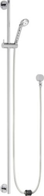 Chicago Faucets 153-LADPVCW Wall Mounted 1.5 GPM Hand Spray, Two 34" White Vinyl Hoses with Auto Drain and 48" Slide Bar