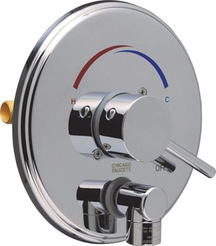 Chicago Faucets 1911-VOCCP Pressure Balancing Tub and Shower Valve with Auto Drain