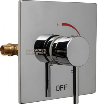 Chicago Faucets 1920-VOCSCP Pressure Balancing Tub and Shower Valve with Square Trim