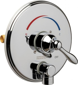 Chicago Faucets 1921-VOCCP Pressure Balancing Tub and Shower Valve with Auto Drain