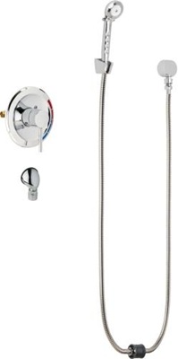 Chicago Faucets SH-PB5-00-040 Tub and Shower System, Pressure Balancing with Auto Drain, 1.5 GPM Hand Spray with Two 34" Stainless Steel Hoses, Wall Mounted Hand Spray Holder