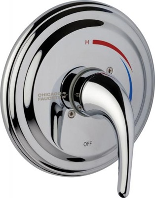 Chicago Faucets SH-TK7-00-000 Round Trim Kit for Thermostatic and Pressure Balancing Tub and Shower Fitting with Contemporary Handle