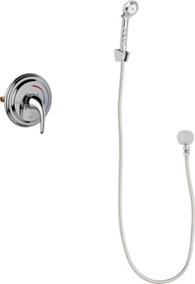 Chicago Faucets SH-TP7-00-020 Shower Fitting with 2.5 GPM Hand Spray and Contemporary Handle, Wall Mounted Hand Spray Holder
