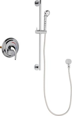 Chicago Faucets SH-TP7-00-021 Shower Fitting with Contemporary Handle, 2.5 GPM Hand Spray with 69" Stainless Steel Hose, 24" Wall Mounted Slide Bar with Hand Spray Holder