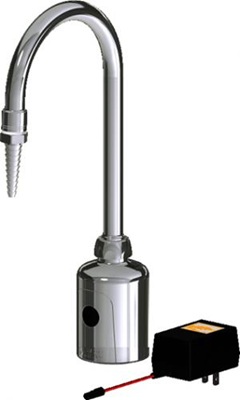 Chicago Faucets LEF-A11-10T HyTronic Touch Free Gooseneck Faucet with Laboratory Nozzle, Single Supply, AC Powered, Bluetooth Communication