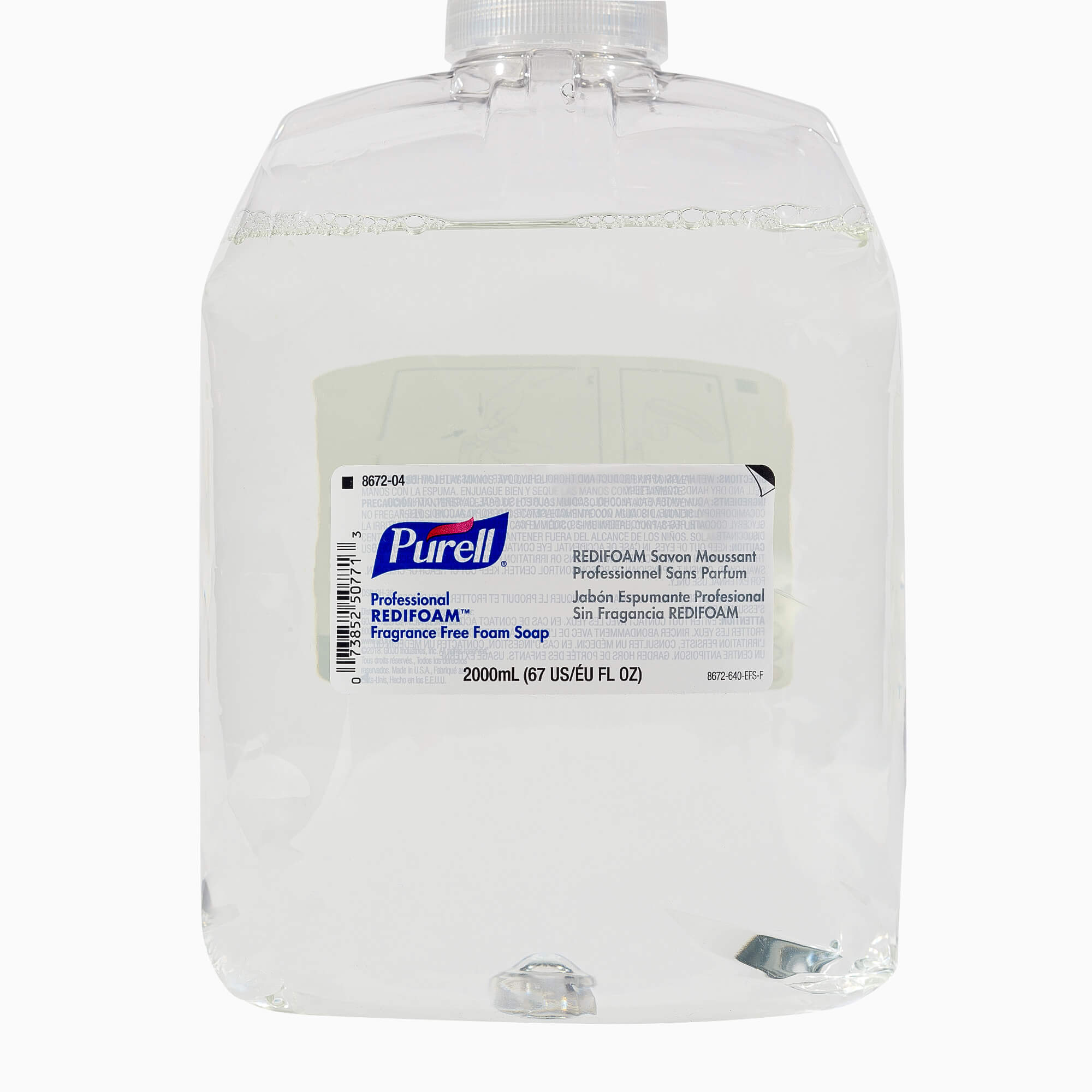 Sloan ESD-347 REDIFOAM Soap Dispenser Refill, 2,000 ml Bottle, Clear, Non Scented, 33461021