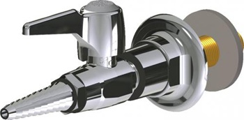 Chicago Faucets LGB1-11H-55 Wall Flange with Single Ball Valve, Laboratory Index Button, Silver with Black Letters, CO (Carbon Monoxide)