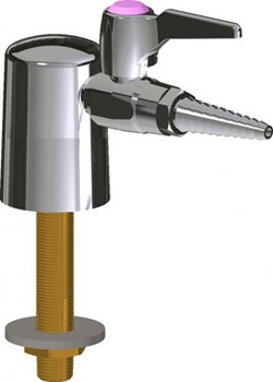 Chicago Faucets LGB1-11J-10 Turret with Single Ball Valve, Full Flow Laboratory Serrated Nozzle, Laboratory Index Button, Pink with Black Letters, PRO (Propane)