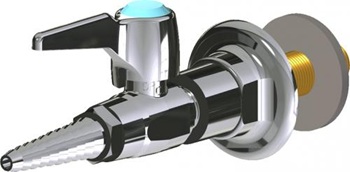 Chicago Faucets LGB1-11M-55 Wall Flange with Single Ball Valve, Laboratory Index Button, Light Blue with Black Letters, SG (Specialty Gas)