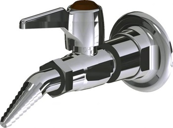Chicago Faucets LGB1-21D-50 Single Valve with Wall Flange, Laboratory 30-degree Angled Nozzle, Index Button, Brown with White Letters, NIT (Nitrogen)