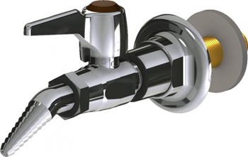 Chicago Faucets LGB1-21D-55 Single Valve with Wall Flange, Laboratory 30-degree Angled Nozzle, Index Button, Brown with White Letters, NIT (Nitrogen)