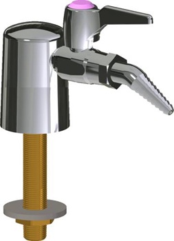 Chicago Faucets LGB1-21G-10 Turret with Single Ball Valve, Laboratory 30-degree Angled Nozzle, Index Button, Pink with Black Letters, CO2 (Carbon Dioxide)