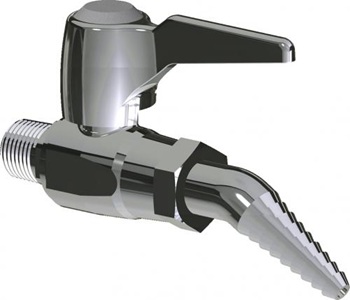 Chicago Faucets LGB1-21H Single Ball Valve, Laboratory 30-degree Angled Nozzle, Index Button, Silver with Black Letters, CO (Carbon Monoxide)