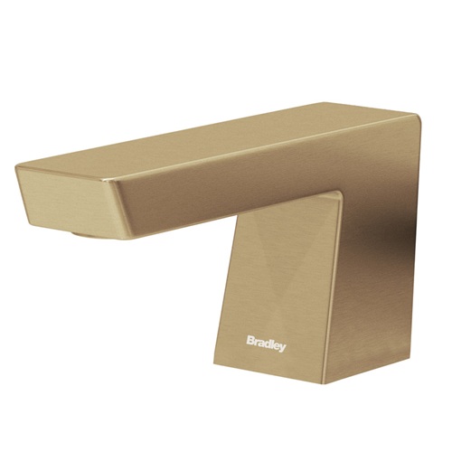 Bradley 6-3700-RLT-BR Verge Touchless Soap Dispenser, Liquid, Top Fill, Deck Mounted, Zen Series, Brushed Brass
