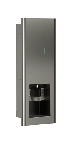 Bradley 6B1-000073-BS Elvari Manual Foam Soap Dispenser, Recessed, 40 oz, Brushed Stainless