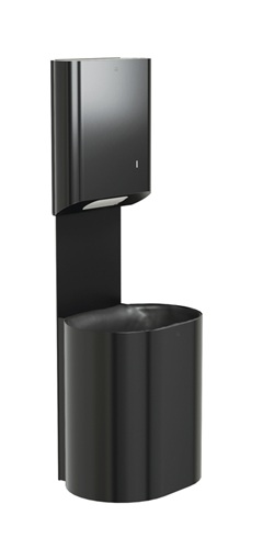 Bradley 2B5-110000-BB Elvari Surface Mounted Towel Dispenser and Waste Receptacle, Medium Capacity, 500 Folded, 14 Gallon, Brushed Black
