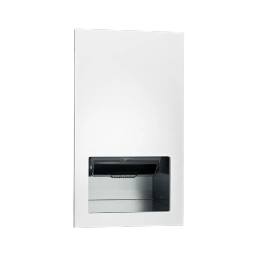 ASI 645210AC-00 Piatto Completely Recessed Automatic Roll Paper Towel Dispenser, AC Powered, White Phenolic Door