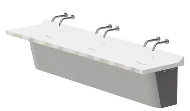Zurn Z5003.03 Sundara Drift Triple Basin Hand Washing System, Includes Sink, Faucet and Soap Dispenser