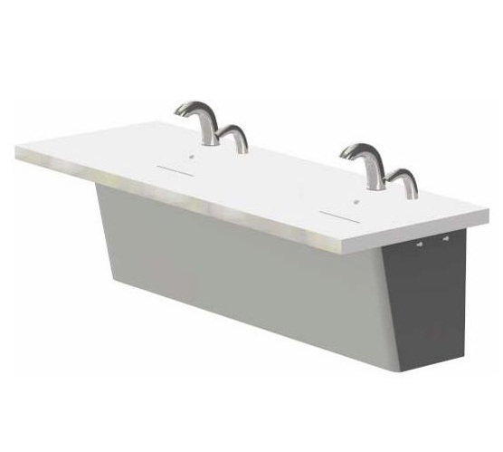 Zurn Z5005.02 Sundara Inlet Double Basin Hand Washing System, Includes Sink, Faucet and Soap Dispenser