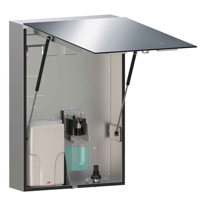 ASI 0661-2 Velare BTM System, Stainless Steel Cabinet with Frameless Mirror, Liquid Soap Dispenser and High-Speed Hand Dryer (208-240V)