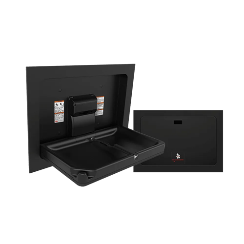 ASI 9018-41 Baby Changing Station, Horizontal, Recessed Mounted, Stainless Steel, Matte Black