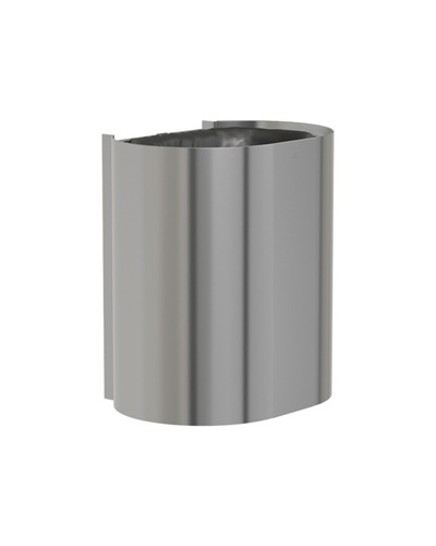 Bradley 3B1-110000 Elvari Waste Receptacle, Surface Mounted, Medium Capacity, 14 Gallon, Satin Stainless
