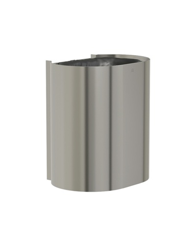 Bradley 3B1-110000-BS Elvari Waste Receptacle, Surface Mounted, Medium Capacity, 14 Gallon, Brushed Stainless