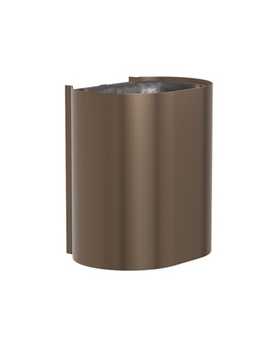 Bradley 3B1-110000-BZ Elvari Waste Receptacle, Surface Mounted, Medium Capacity, 14 Gallon, Brushed Bronze