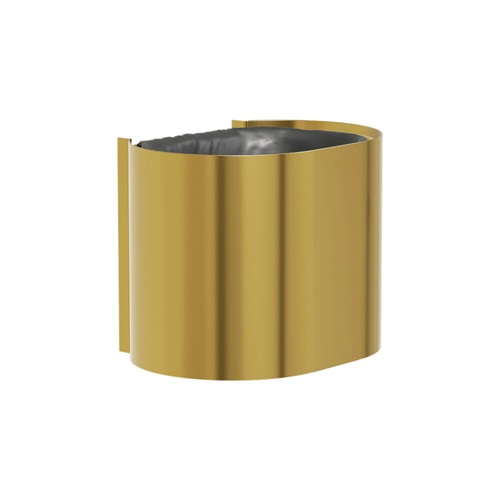 Bradley 3B1-113400-BR Elvari Waste Receptacle, Surface Mounted, Small Capacity, 10 Gallon, Brushed Brass