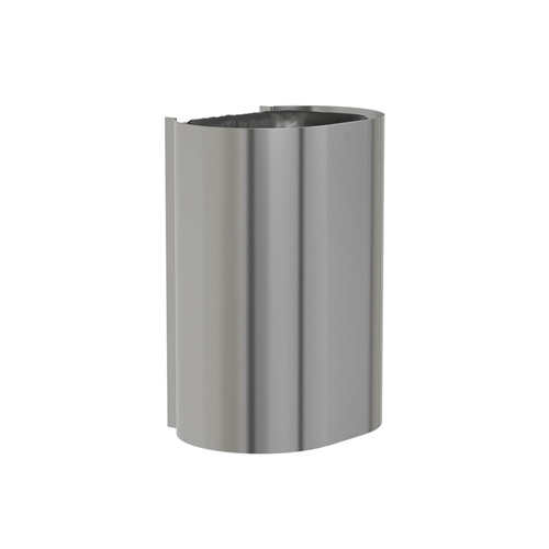 Bradley 3B1-113600 Elvari Waste Receptacle, Surface Mounted, Large Capacity, 18 Gallon, Satin Stainless