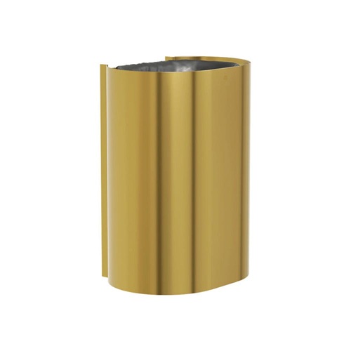 Bradley 3B1-113600-BR Elvari Waste Receptacle, Surface Mounted, Large Capacity, 18 Gallon, Brushed Brass