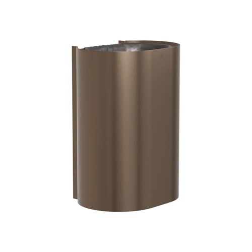 Bradley 3B1-113600-BZ Elvari Waste Receptacle, Surface Mounted, Large Capacity, 18 Gallon, Brushed Bronze