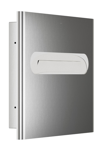 Bradley 5B1-003600 Elvari Toilet Seat Cover Dispenser, Recessed, Large Capacity, Satin Stainless