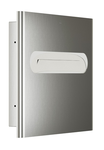 Bradley 5B1-003600-BS Elvari Toilet Seat Cover Dispenser, Recessed, Large Capacity, Brushed Stainless