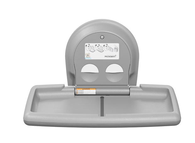 Koala Kare KB300-01SS Horizontal Surface Mounted Baby Changing Station with Stainless Steel Veneer, ADA Compliant, Grey