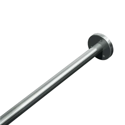 ASI 1214-36 Shower Curtain Rod with Flanges, 1" Diameter, 36" Length