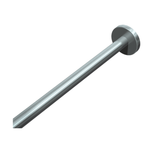 ASI 1214-48 Shower Curtain Rod with Flanges, 1" Diameter, 48" Length