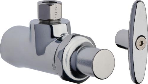 Chicago Faucets 1013-CSTABCP Angle Stop Fitting, High Temperature, 2-1/4" Tee Handle, Loose Key Handle