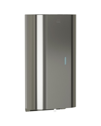 Bradley 6B1-119400-BS Elvari Sensor Operated Liquid Soap/Gel Sanitizer Dispenser, AC Plug-in, Surface Mounted, 40 oz, Brushed Stainless