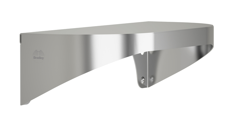 Bradley 7B2-0081200 Elvari Shelf, Surface Mounted, 8" Depth x 12" Long, Satin Stainless