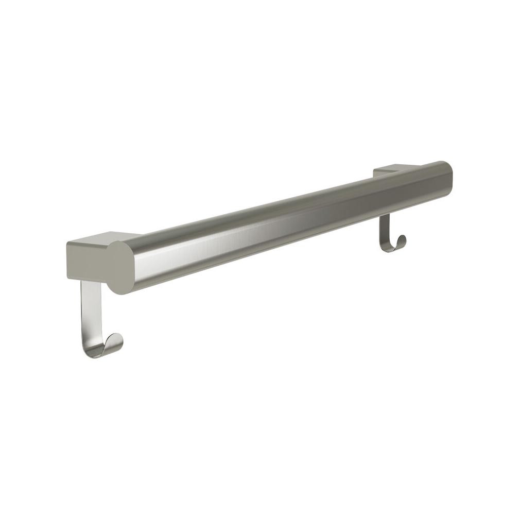 Bradley 8B1-0012496-BS Elvari Oval Grab Bar with Hooks, 24" Length, Brushed Stainless