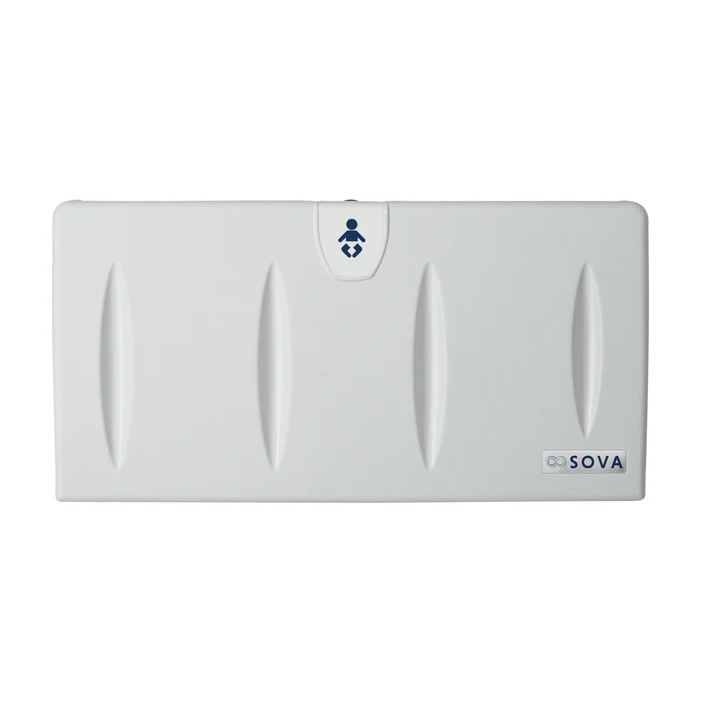 Sova 10HS0201 Origin Baby Changing Station, Horizontal, Surface Mount with EZ Mount Backer Plate, Light Gray