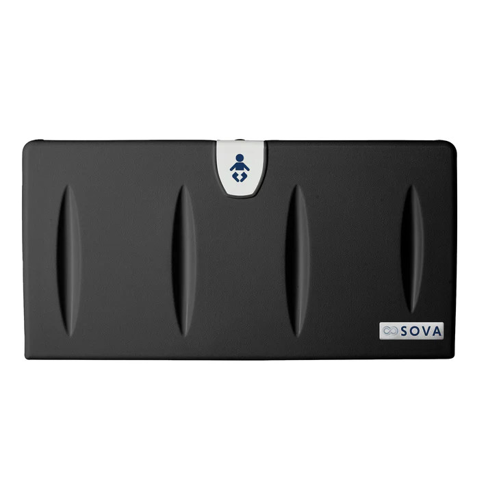Sova 10HS0202 Origin Baby Changing Station, Horizontal, Surface Mount with EZ Mount Backer Plate, Black