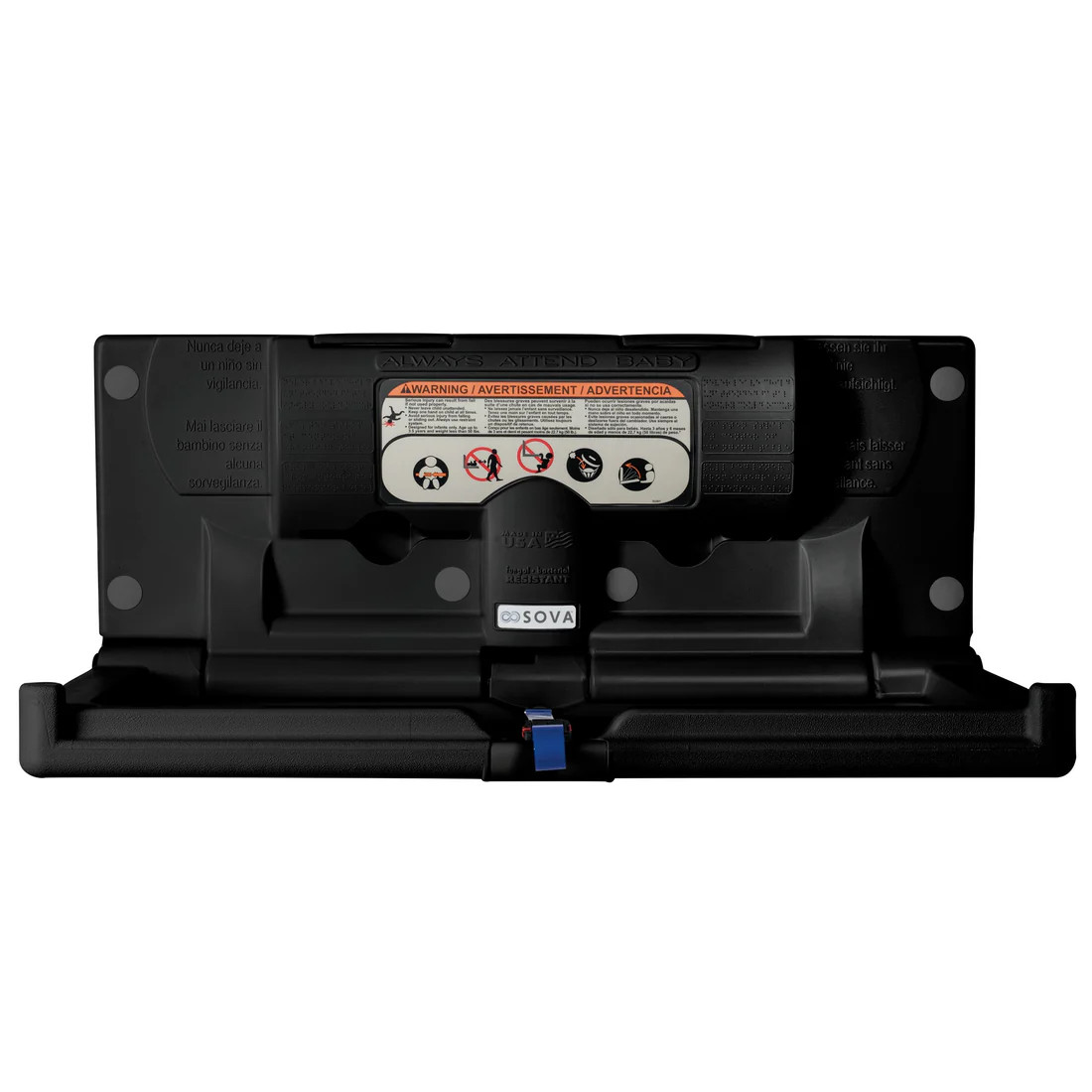 Sova 10HS0202 Origin Baby Changing Station, Horizontal, Surface Mount with EZ Mount Backer Plate, Black