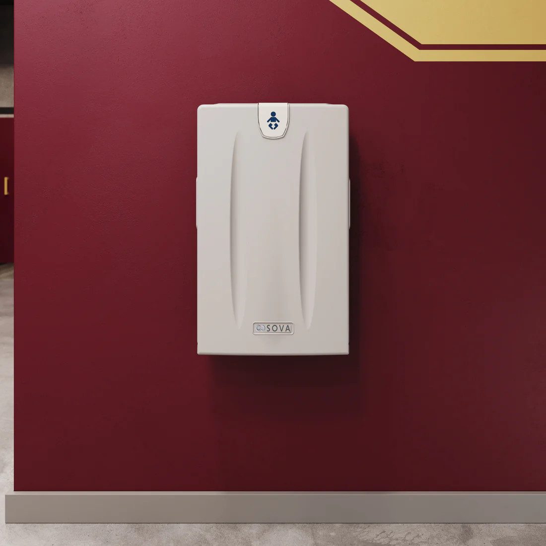 Sova 10VS0101 Origin Baby Changing Station, Vertical, Surface Mount, Light Gray