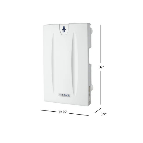 Sova 10VS0201 Origin Baby Changing Station, Vertical, Surface Mount with EZ Mount Backer Plate, Light Gray