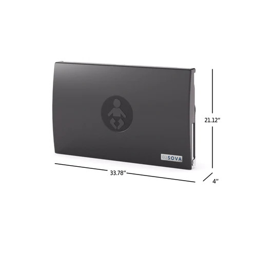 Sova 20HS0102 Element Baby Changing Station, Horizontal, Surface Mount, Black