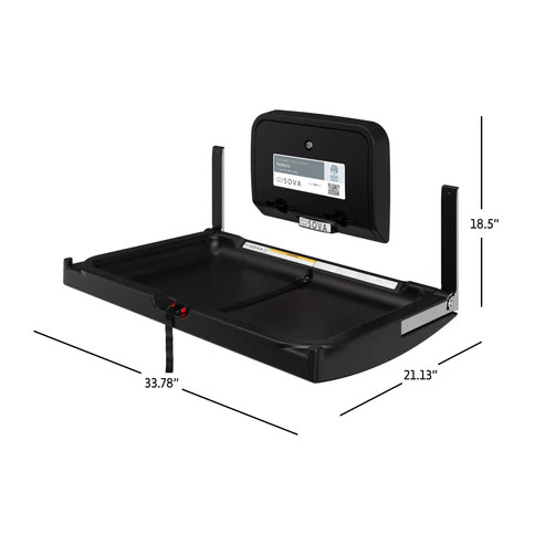 Sova 20HS0202 Element Baby Changing Station with Liner Dispenser, Horizontal, Surface Mount, Black