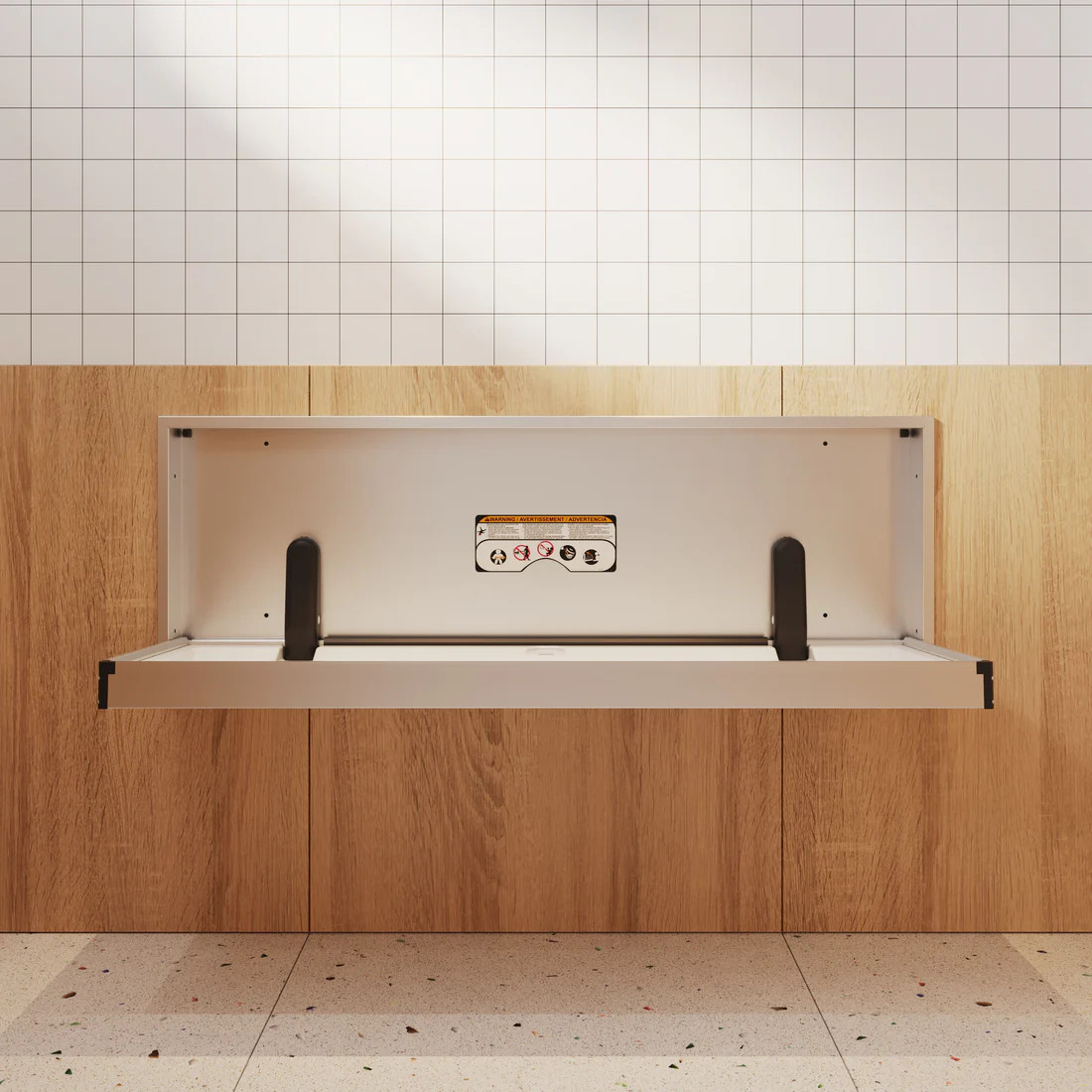 Sova 70HR0006 Solace Special Needs Changing Station, Extended Length, Recessed Mount, Stainless Steel